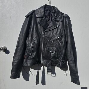 Hot Leathers Mens‎ Motorcycle Jacket Size L No Zip Out Liner Black